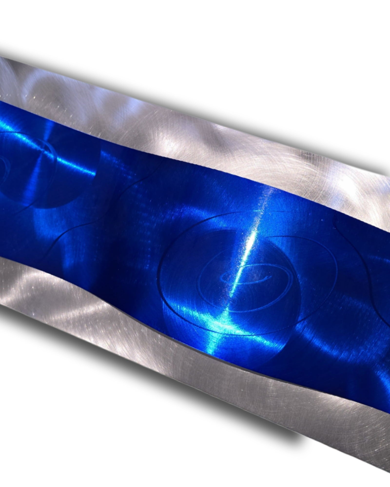 Cobalt Tide - Metal Wave Wall Art 10"x46"