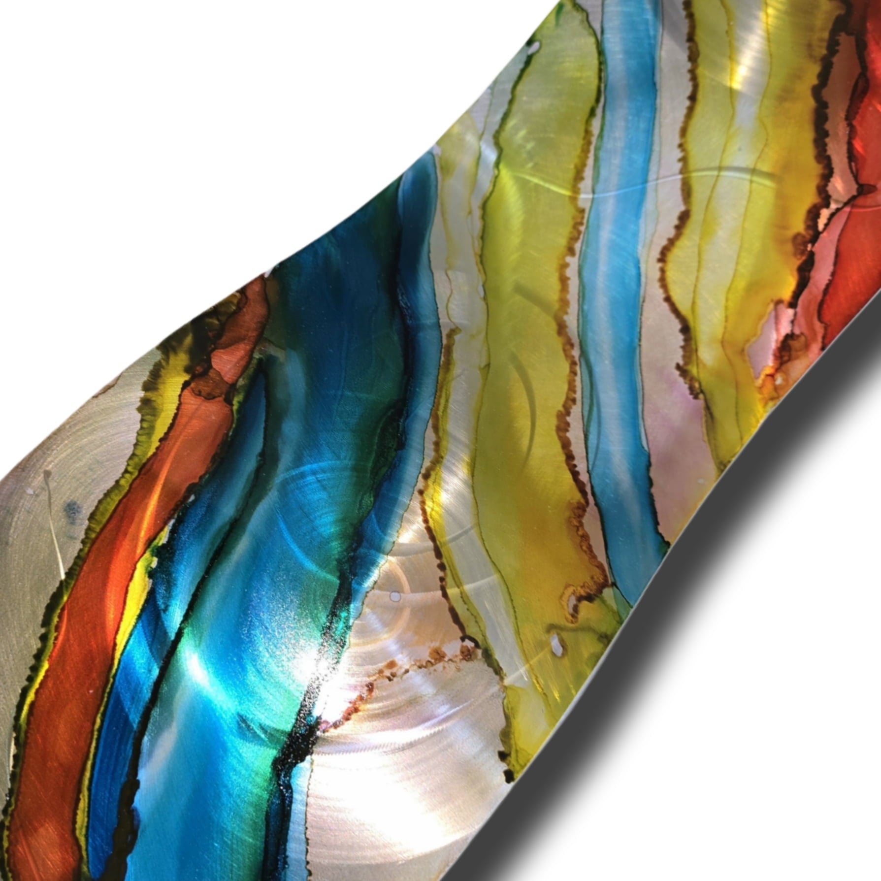 Rainbow Drift - Metal Wave Wall Art 47"x10"