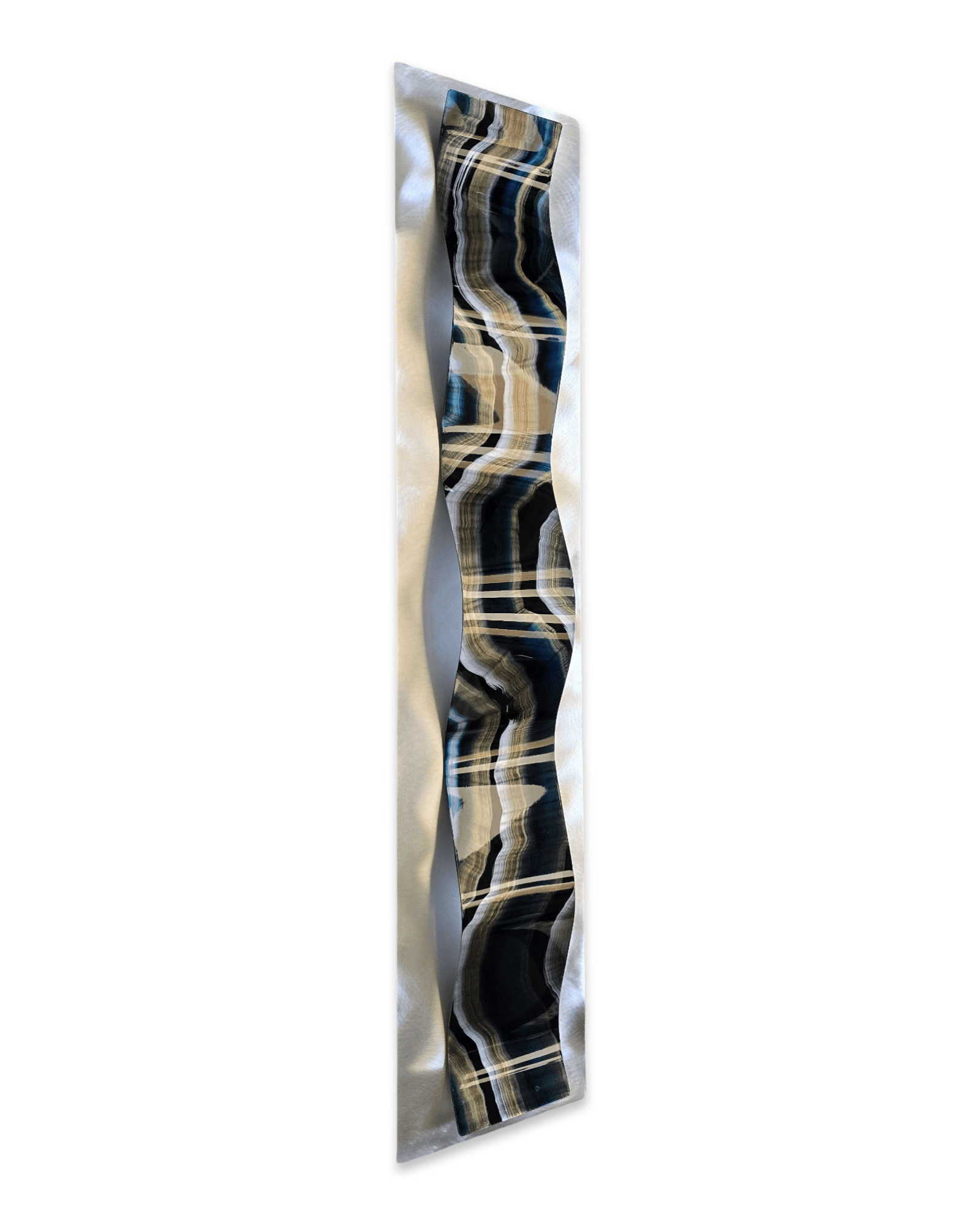 Onyx Strata - Metal Wave Wall Art 10"x47"