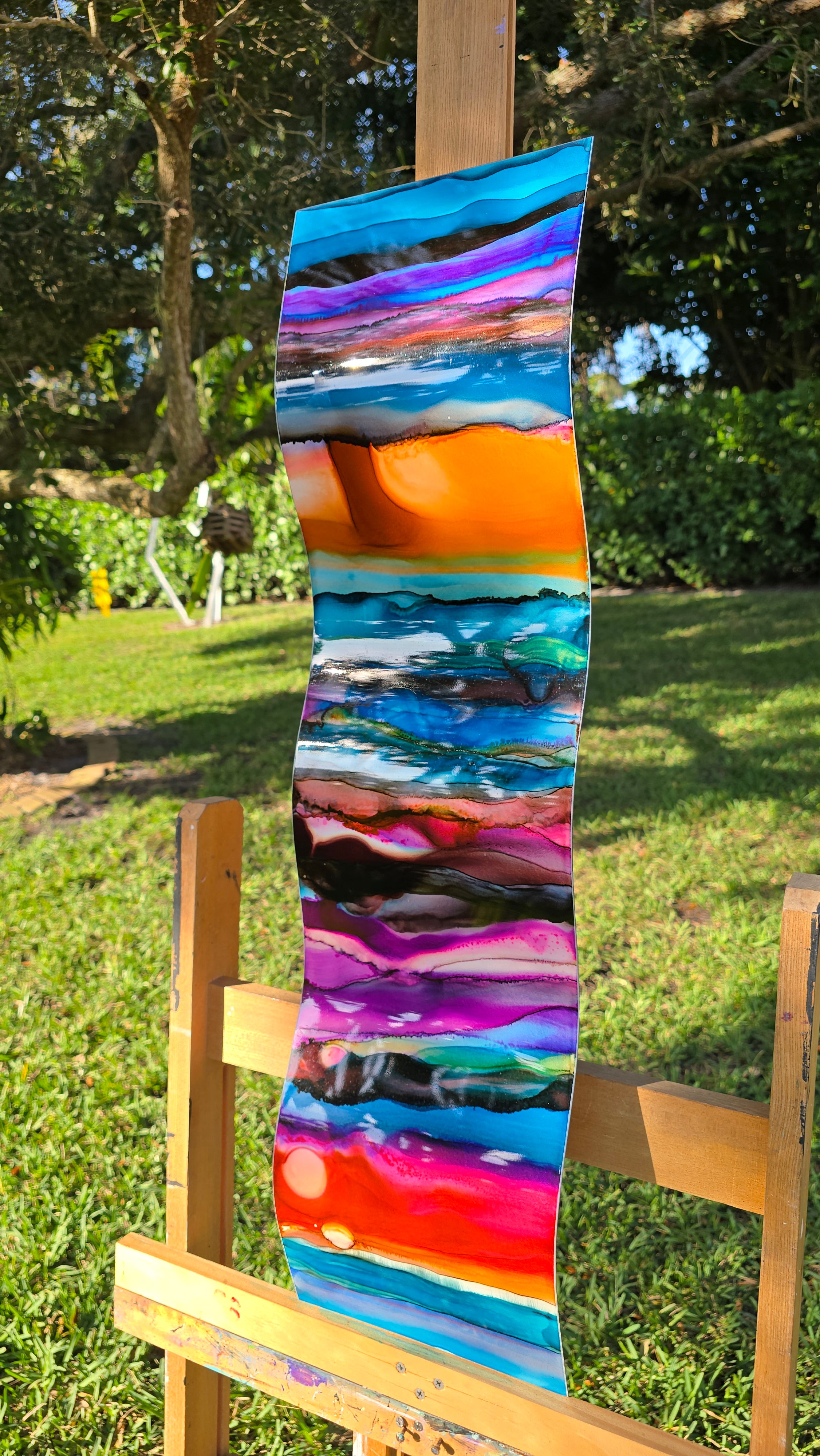 Joyful Currents - Metal Wave Art 10"x35"