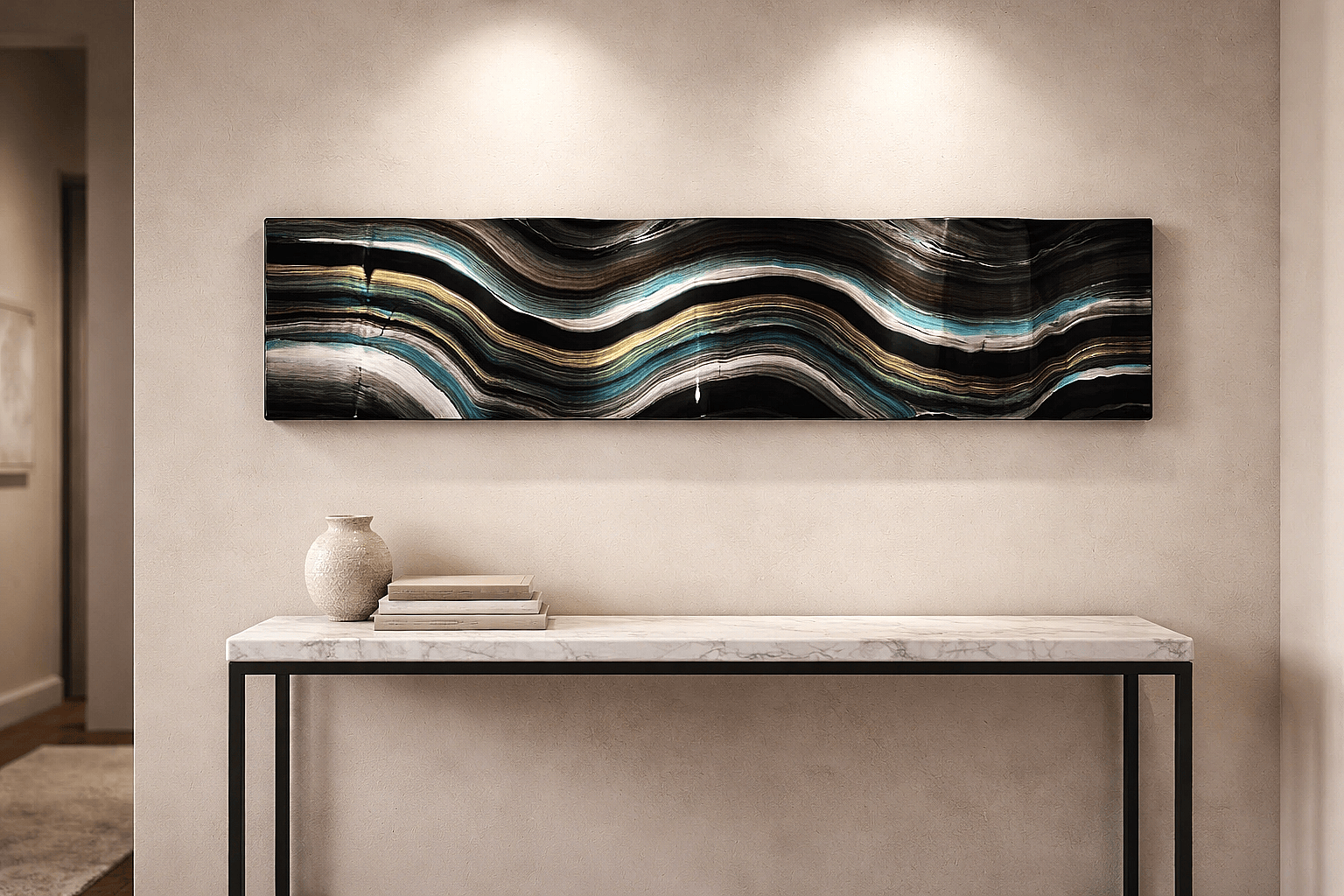 Amber Horizons - Metal Wall Art 10"x46"