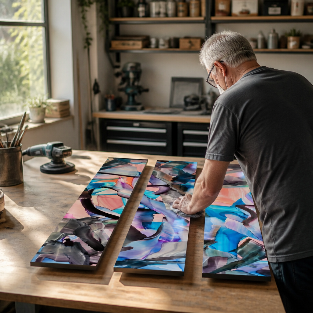 The Fracture - 3-Panel Metal Wall Art 8"x48" (each)