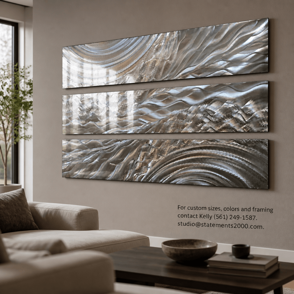 The Fracture - 3-Panel Metal Wall Art 8"x48" (each)