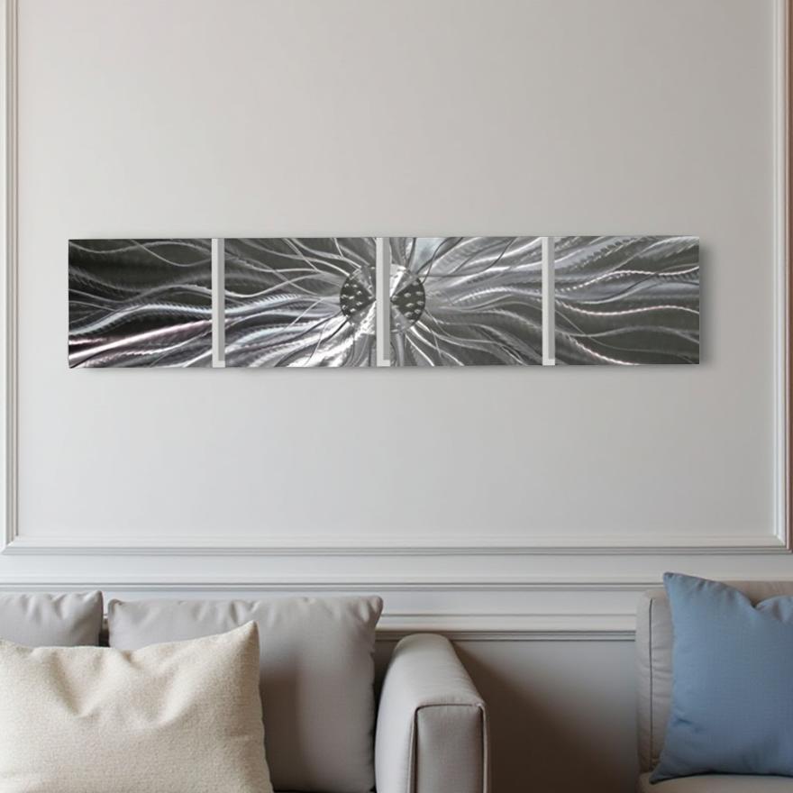 Radiant Bloom - 4-Piece Metal Wall Art Set 12"x12"