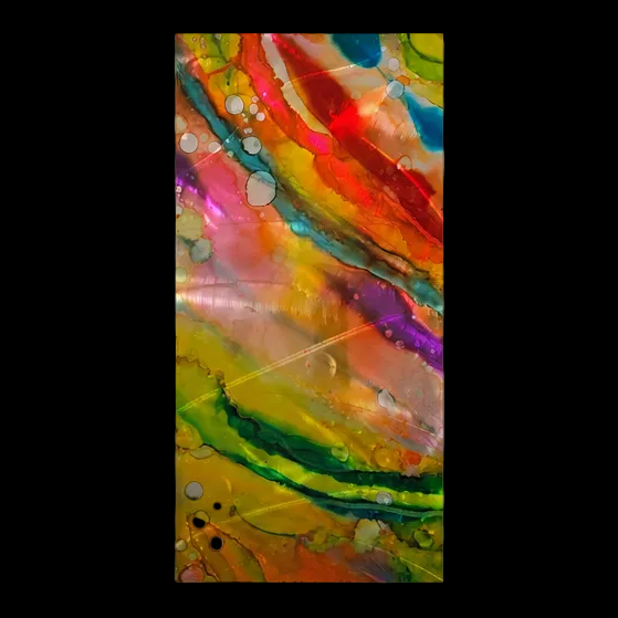 Radiant Cascade - Metal Wall Art 12"x24"
