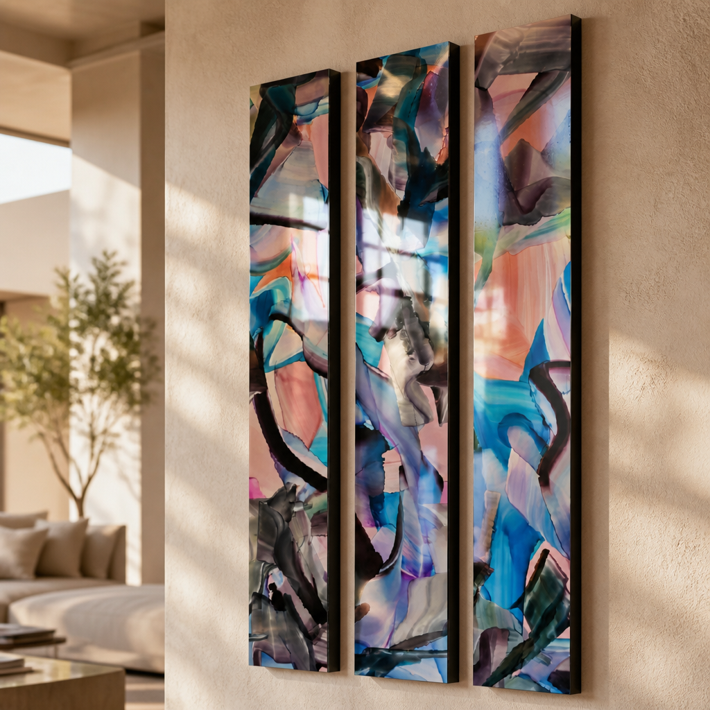 The Fracture - 3-Panel Metal Wall Art 8"x48" (each)