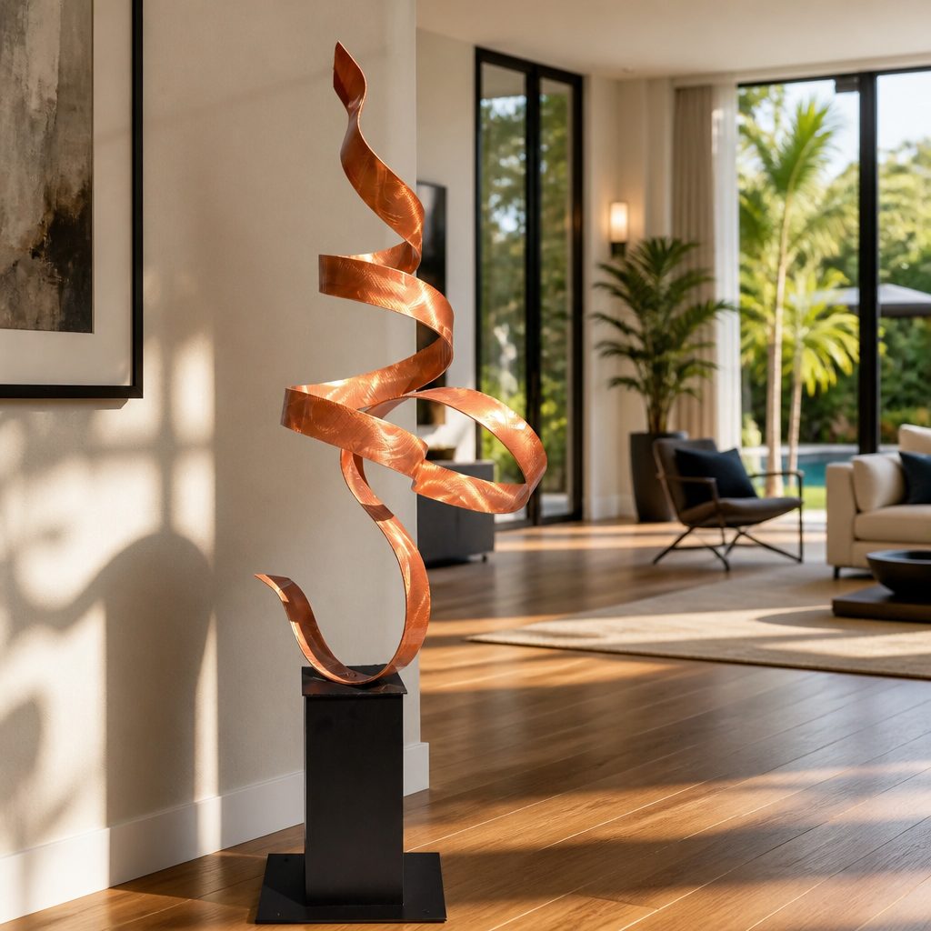 New Penny Copper Ember Rise - Metal Sculpture 48"