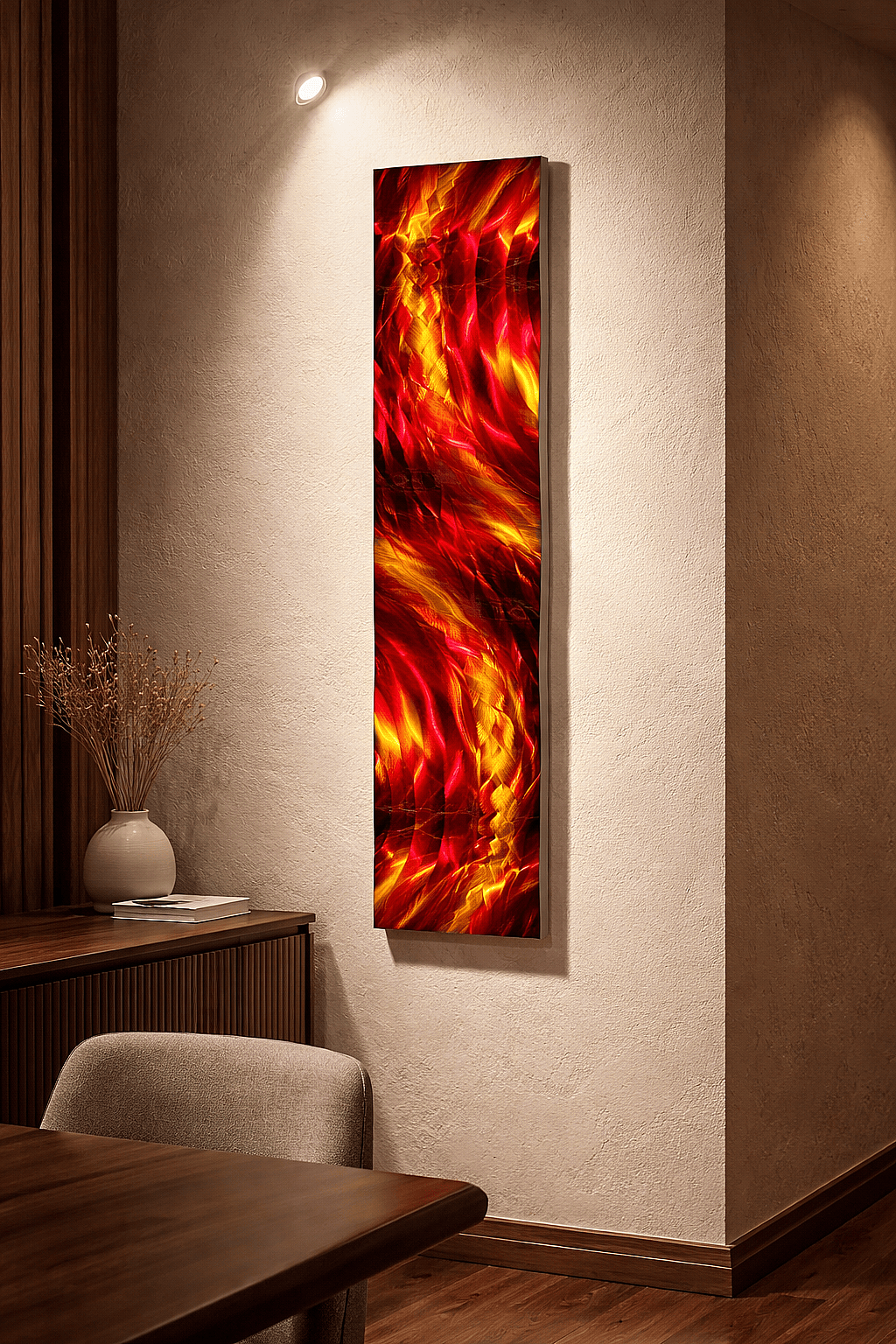Ember Flow - Metal Wave Art 10"x46"