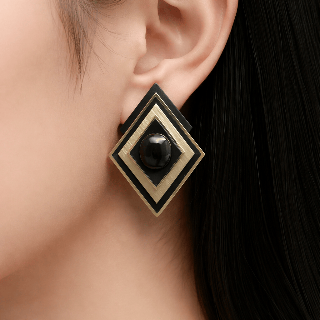Midnight Diamond Earrings 1.25"
