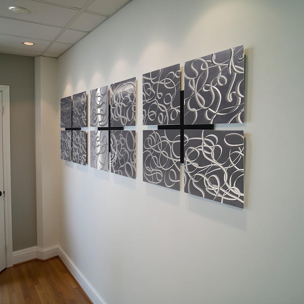 Infinite Flow - 3-Piece Metal Wall Art Set 12"x12"