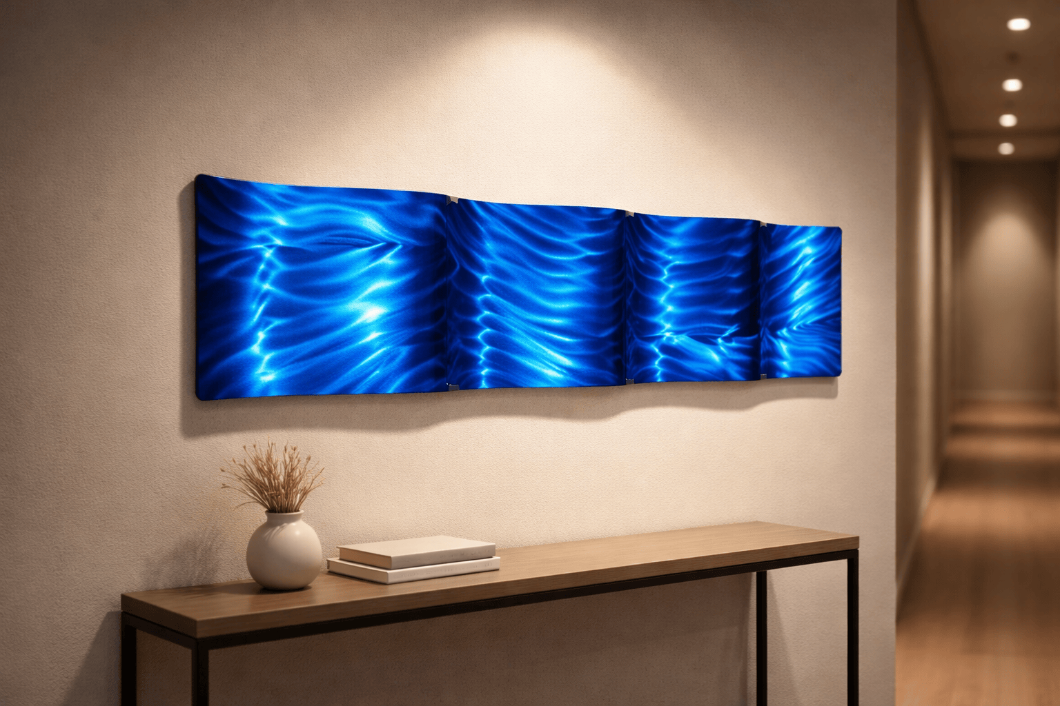 Electric Depths - Metal Wave Art 10"x46"