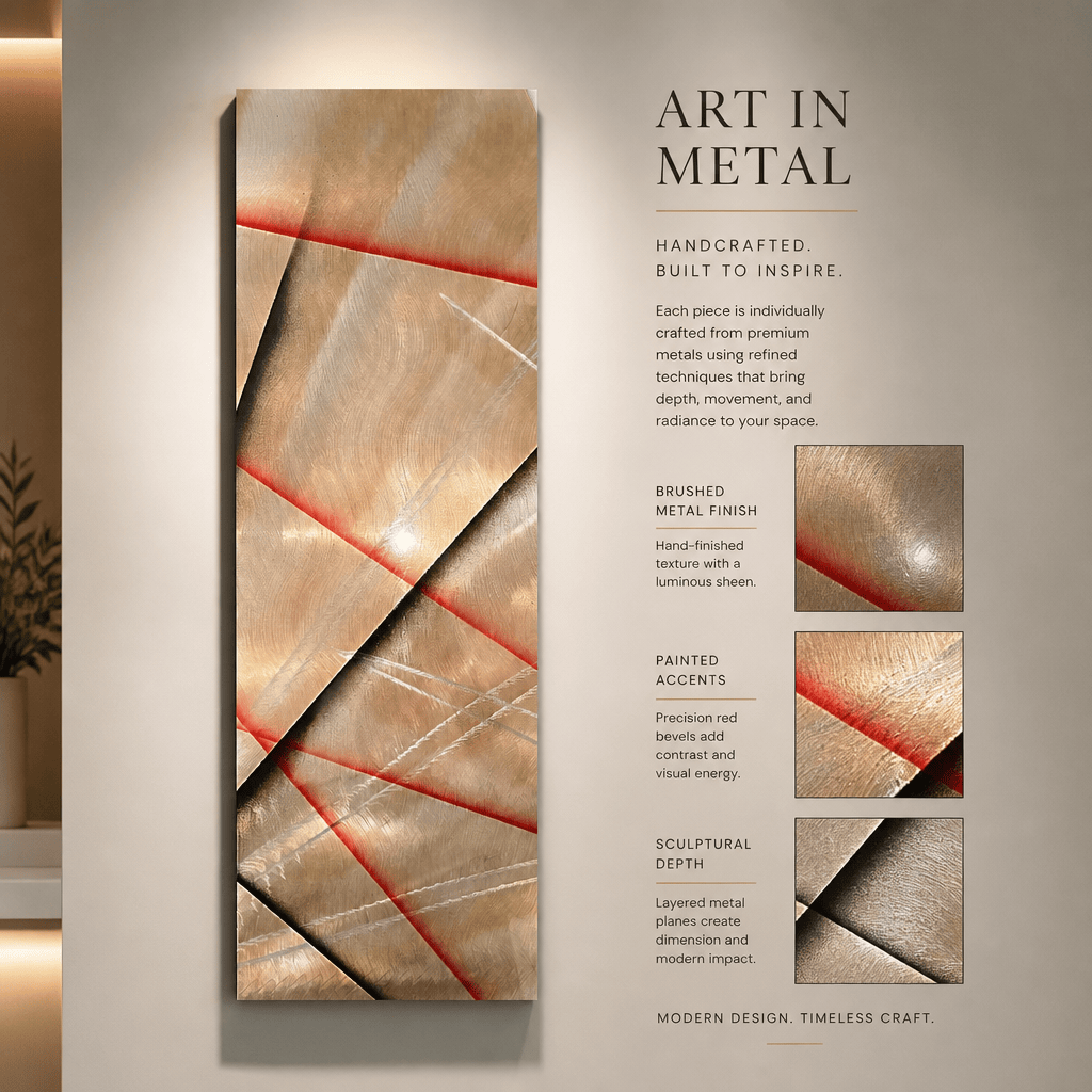 Lines of Fire - Metal Wall Art 9"x24"