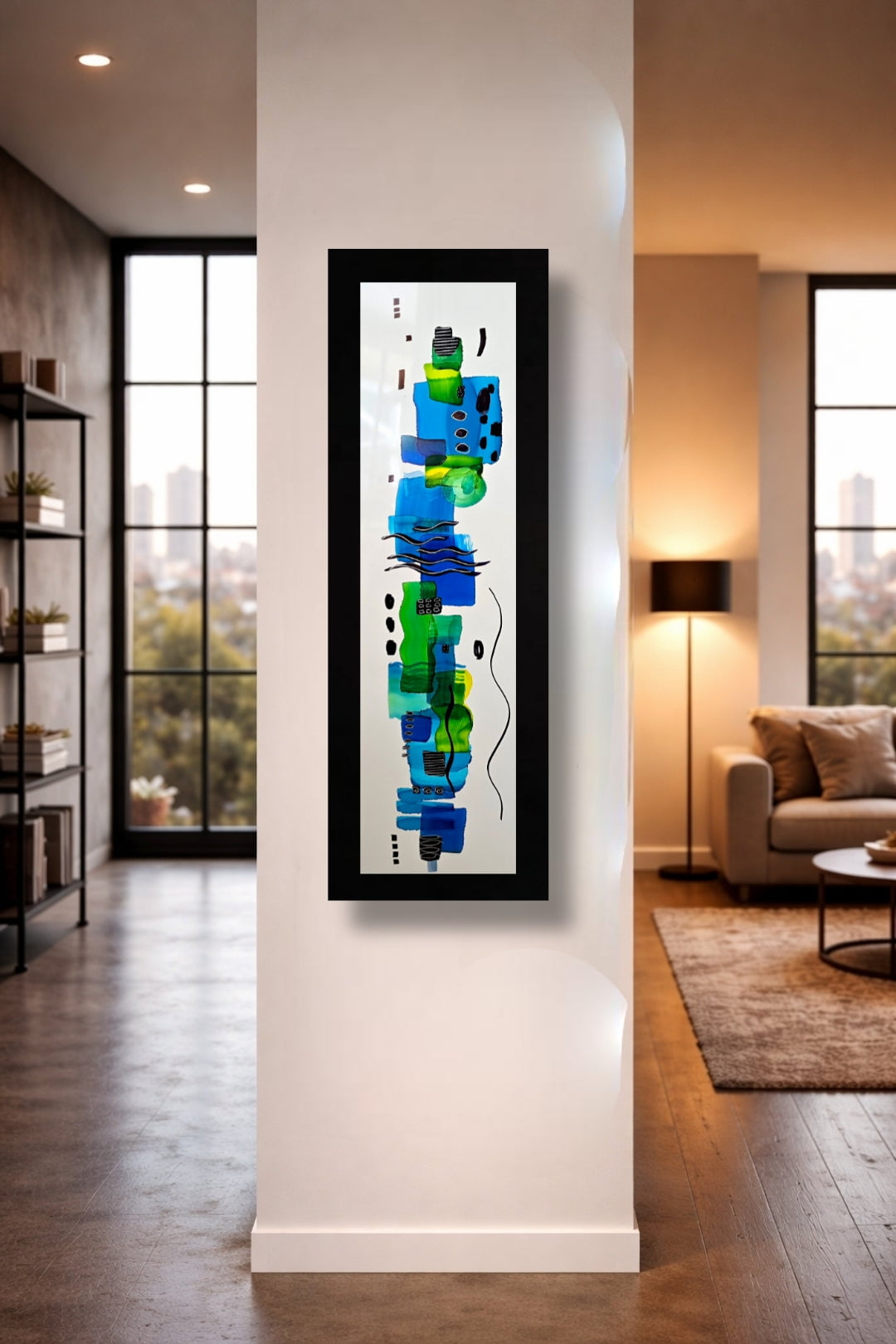 Emerald Rhythm - Metal Wall Art 9"x27"