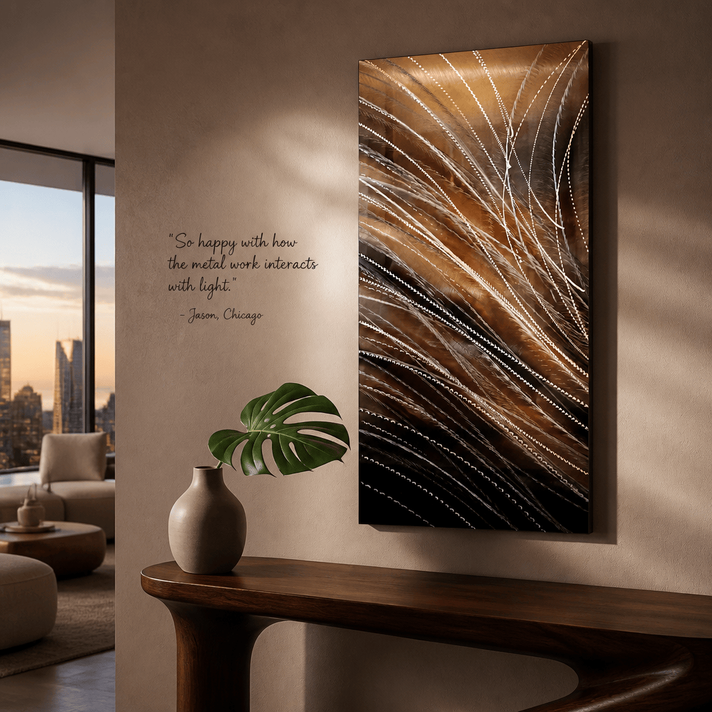Bronze Veil - Metal Wall Art 12"x24"