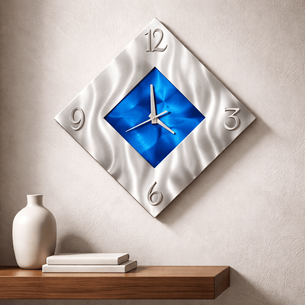 Azure Compass - Metal Wall Clock 12"x12"