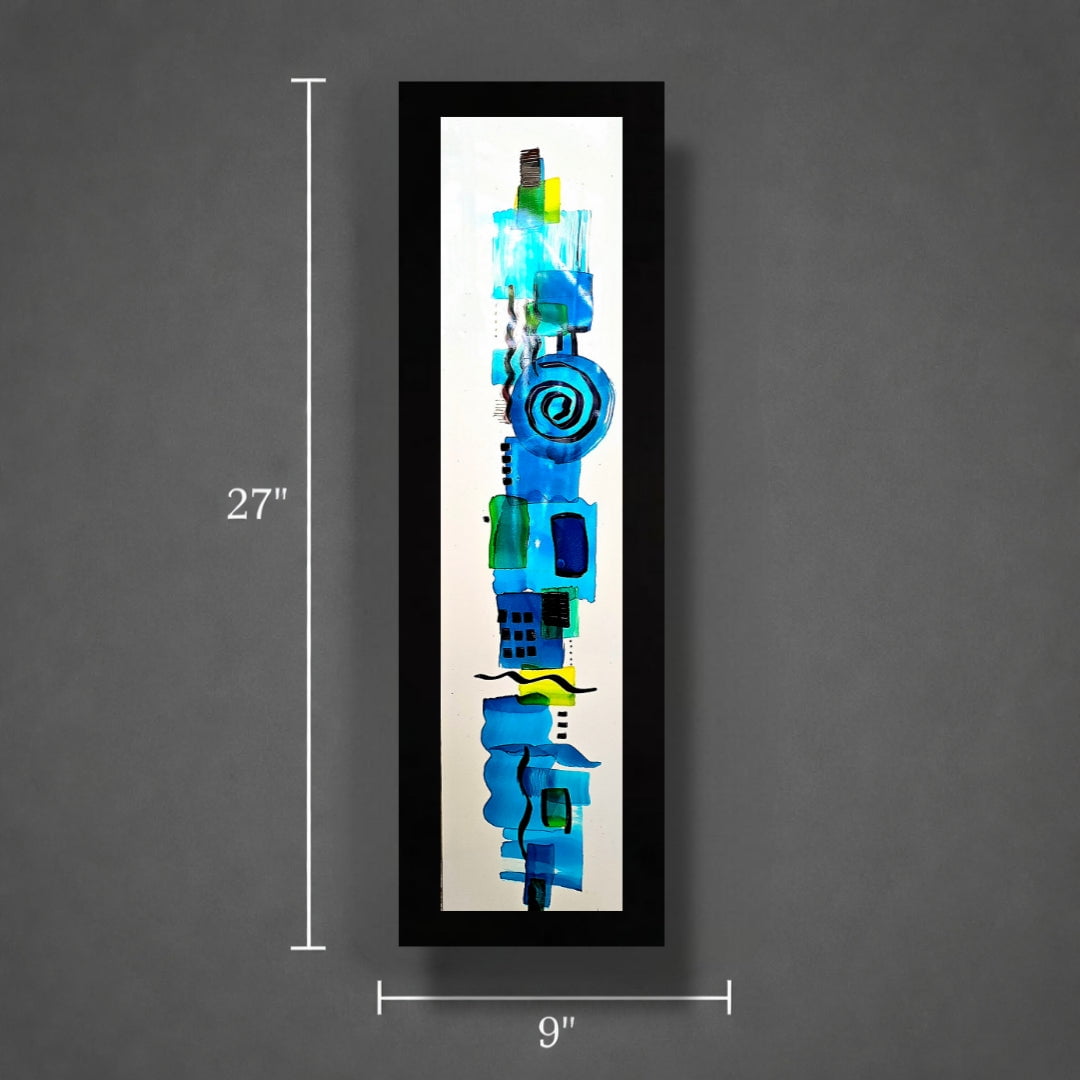 Azure Totem - Metal Wall Art 9"x27"
