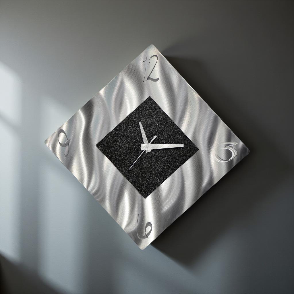 Timeless Contrast - Metal Wall Clock 12"x12"