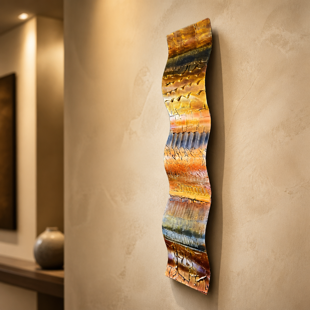 Ember Current Wave - Metal Wall Art 10"x46"