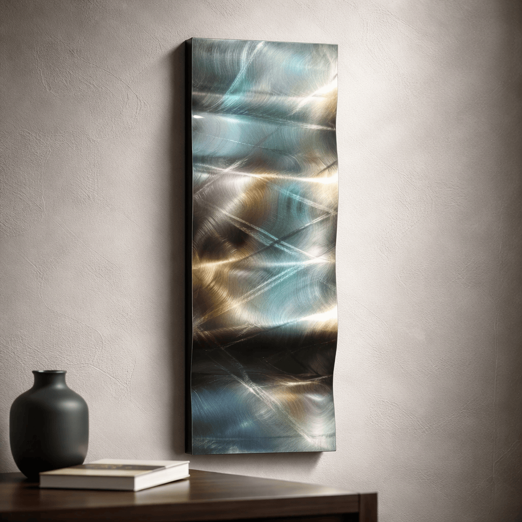 Tidal Luminance - Metal Wave Wall Art 10"x23"  (13w)