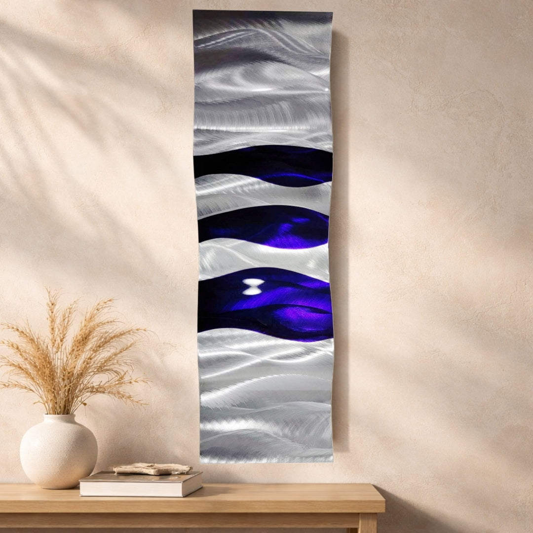 Midnight Glow - Metal Wave Wall Art 6"x23"  (w62)