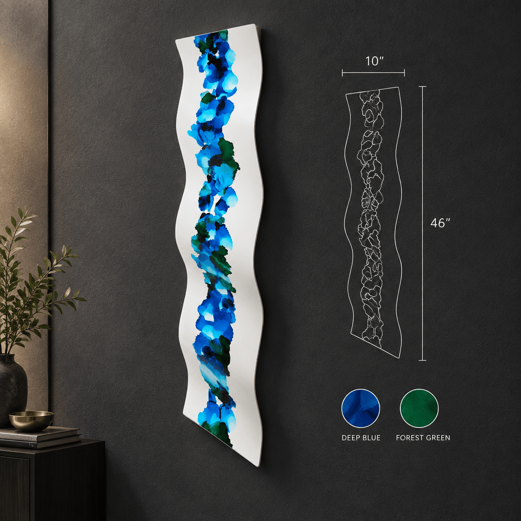 Oceanic Flow - Metal Wall Art 10"x46"