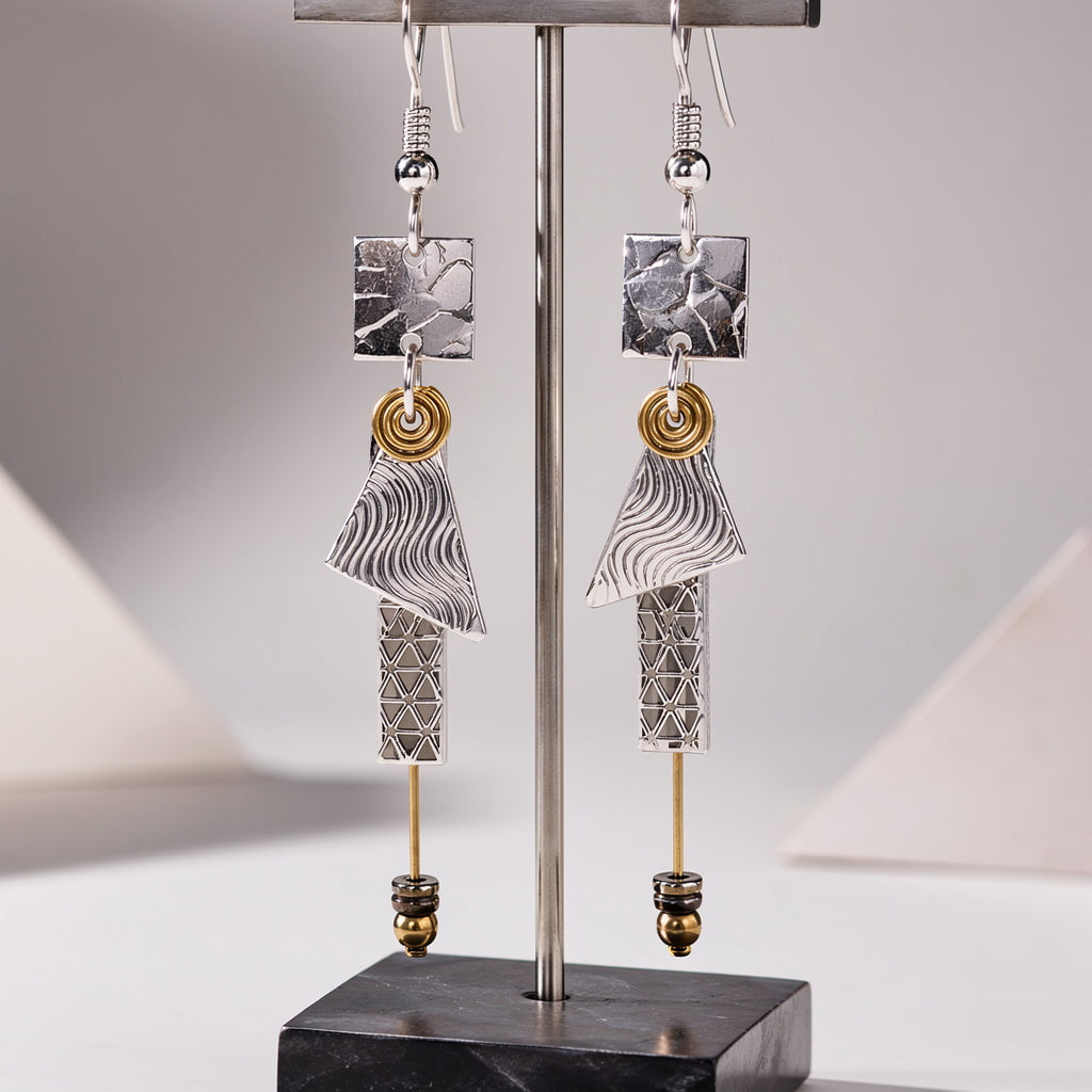 Flowing Currents Dangle Earrings 2"