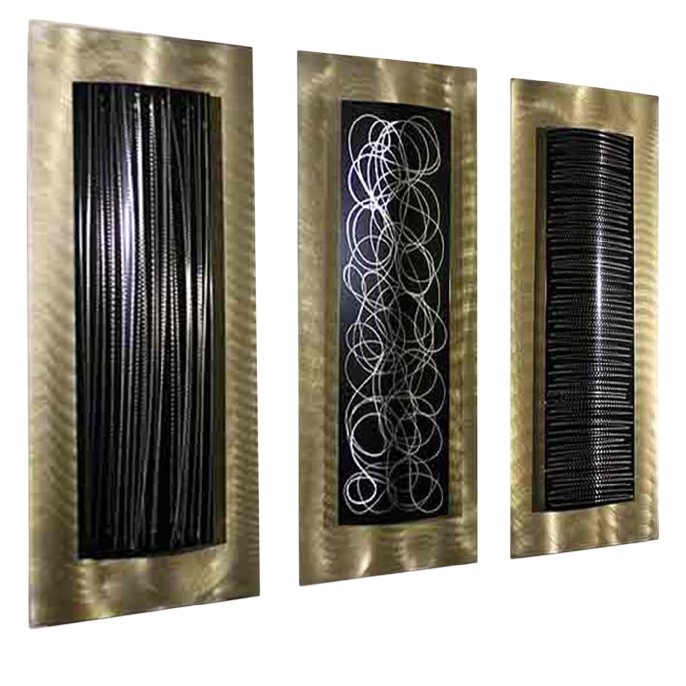 Golden Nocturne - Metal Wall Art Triptych 11"x24" (each)