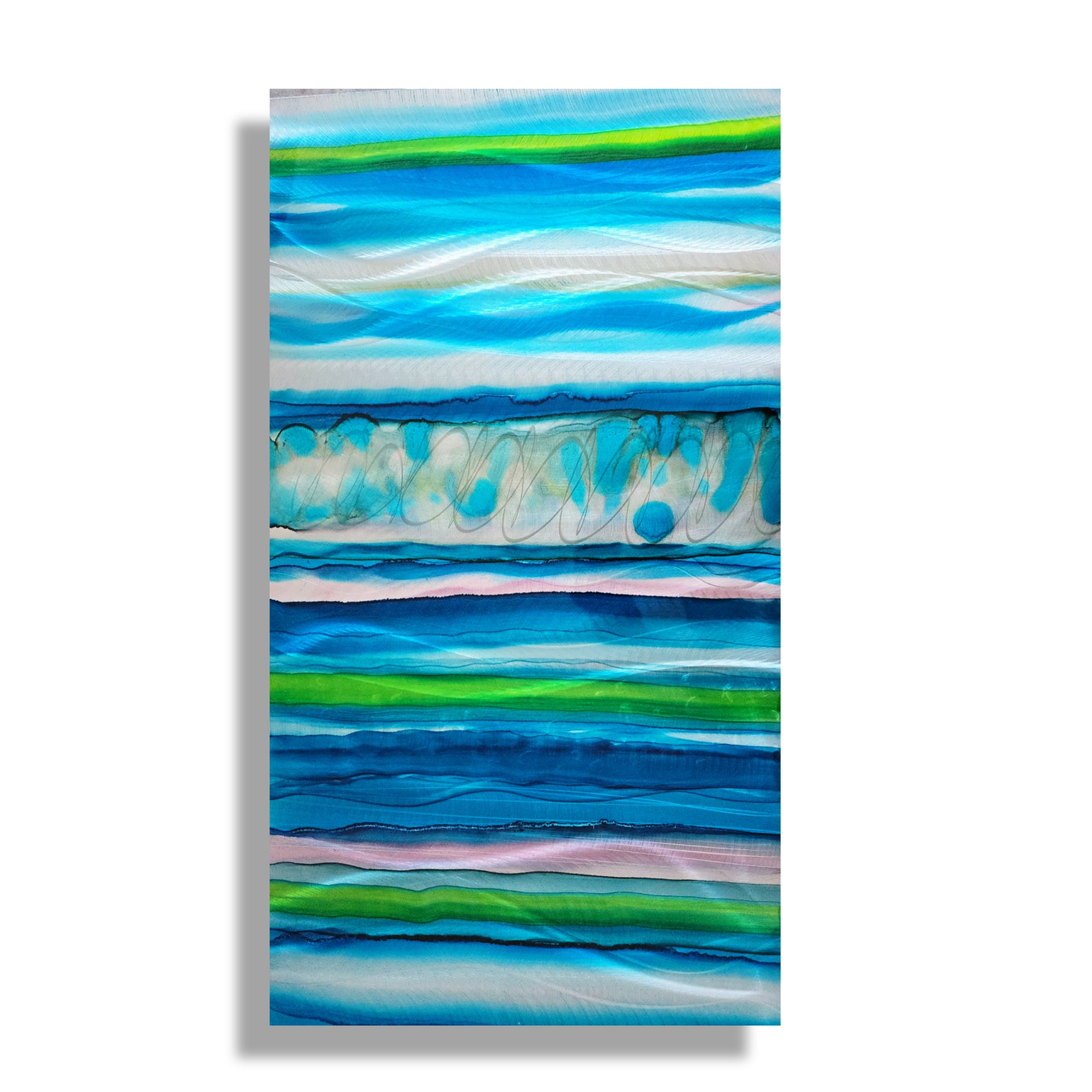 Coastal Layers - Metal Wall Art 18"x36"