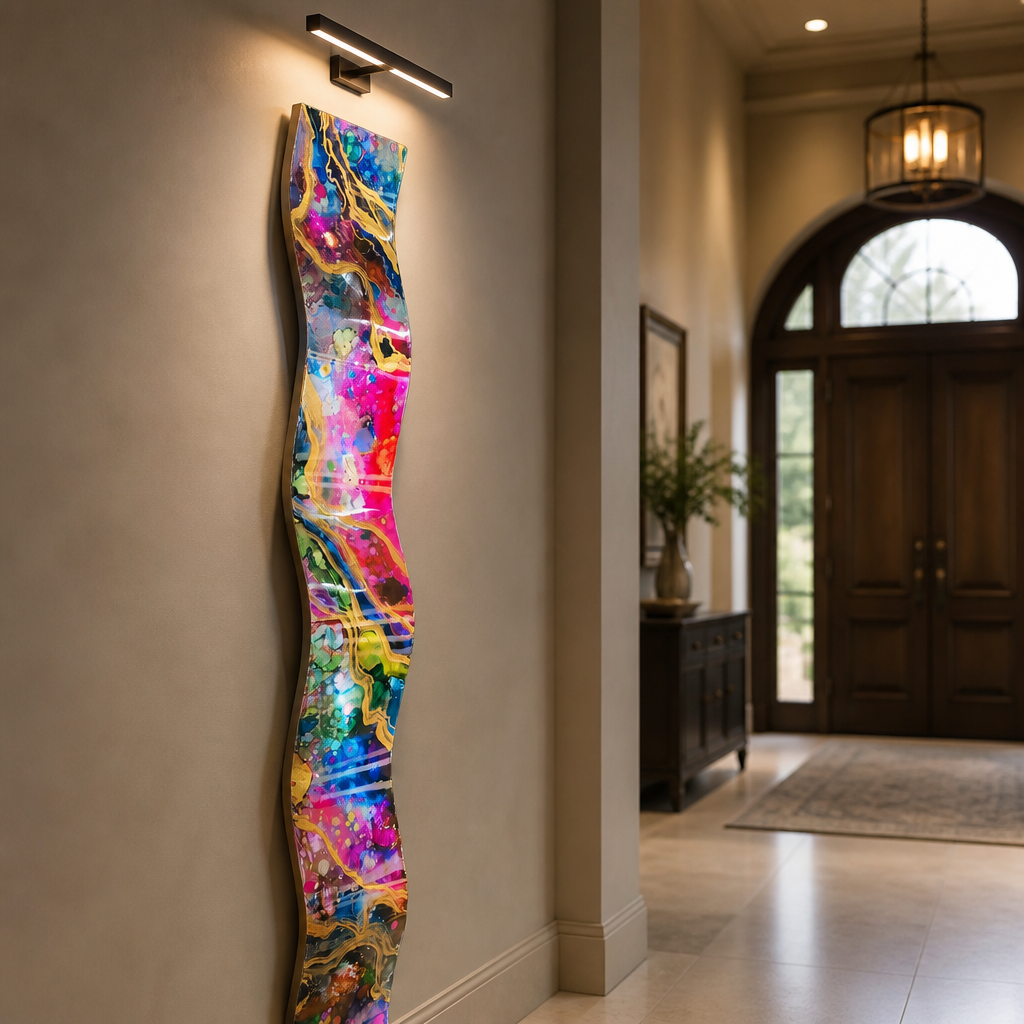Fluid Euphoria - Metal Wave Wall Art 6"x46"