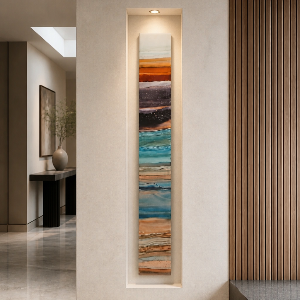 "The Strata In Motion"- Metal Wall Art 6"x48"