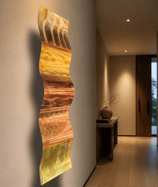 Golden Terrain - Metal Wave Wall Art 46