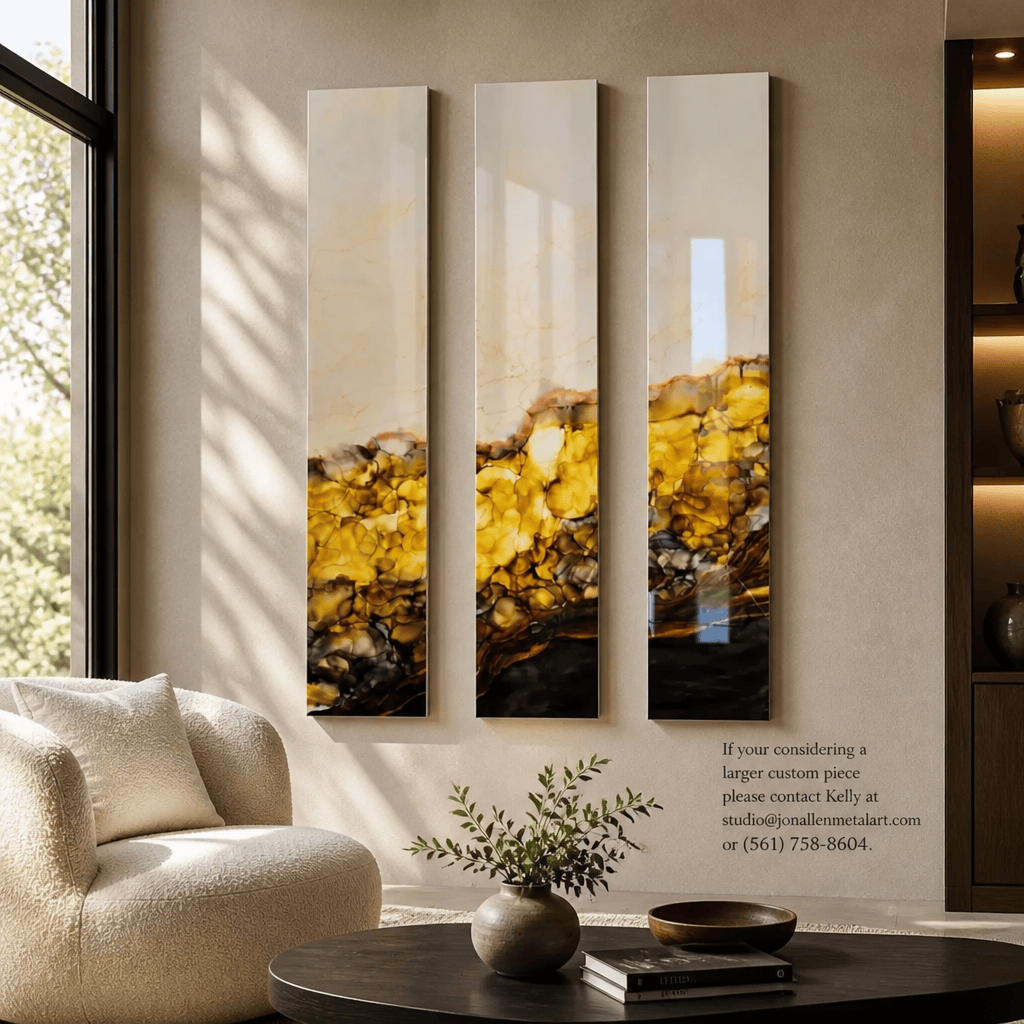 The Surge - 3-Panel Metal Wall Art 8"x48" (each)