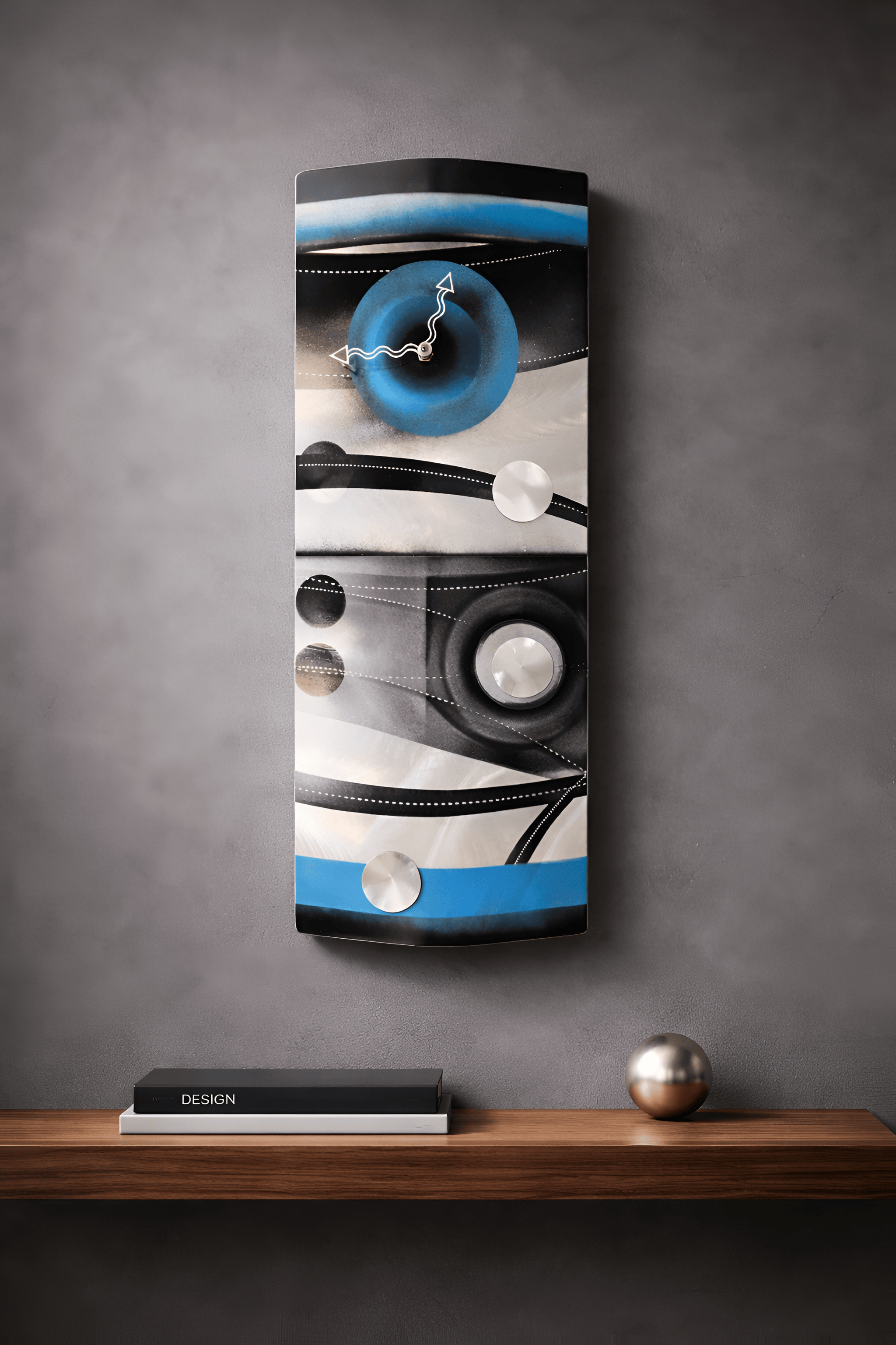 Cosmic Orbit - Metal Wall Clock 11"x24"