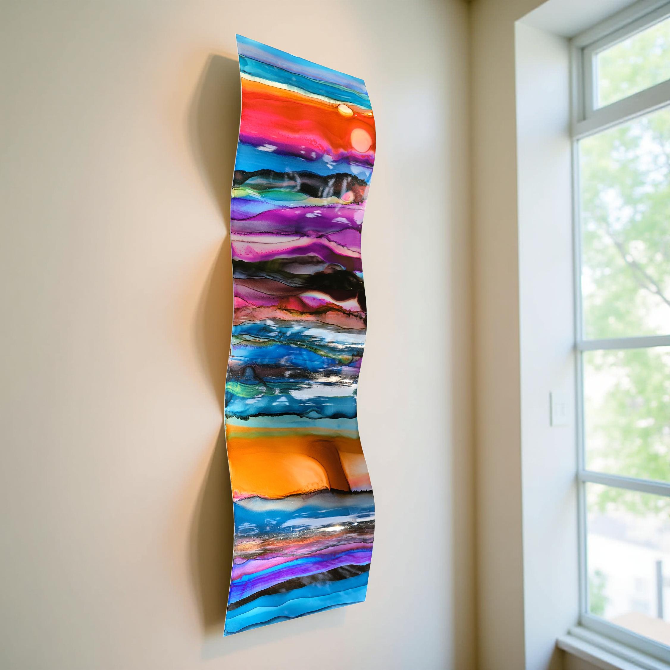 Joyful Currents - Metal Wave Art 10"x35"