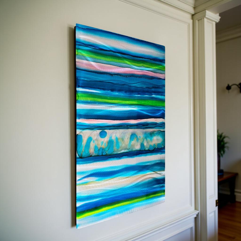 Coastal Layers - Metal Wall Art 18"x36"