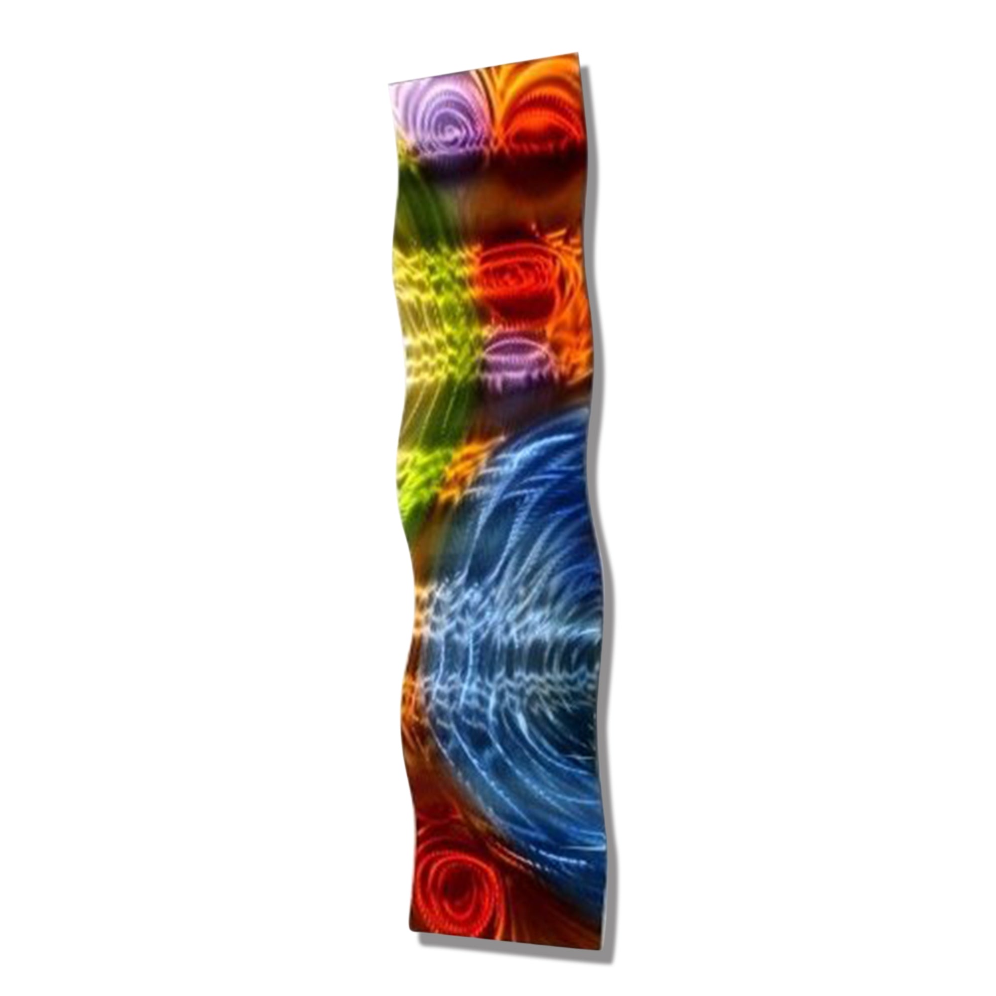Rainbow Vortex - Metal Wave Art 10"x46"