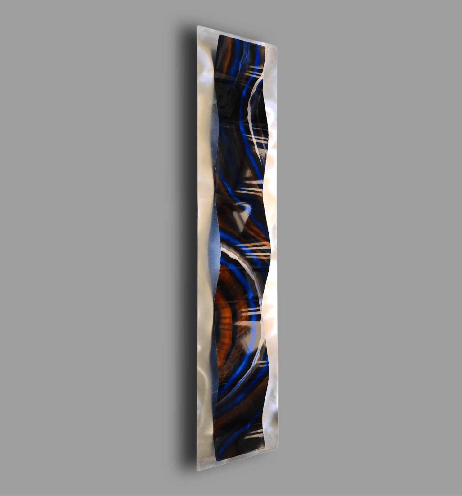 Midnight Indigo - Metal Wave Wall Art 10"x47"