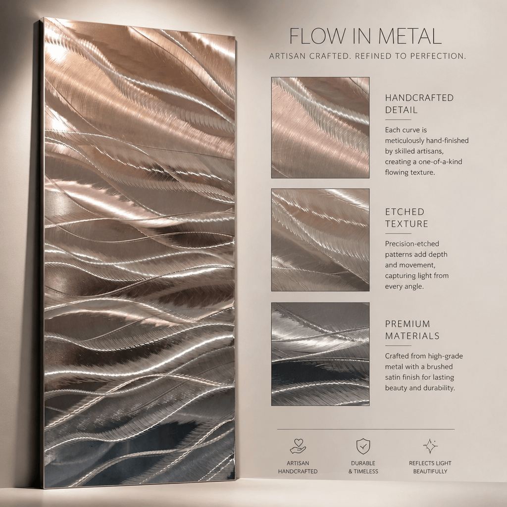 The Drift - Metal Wave Wall Art 10"x24"