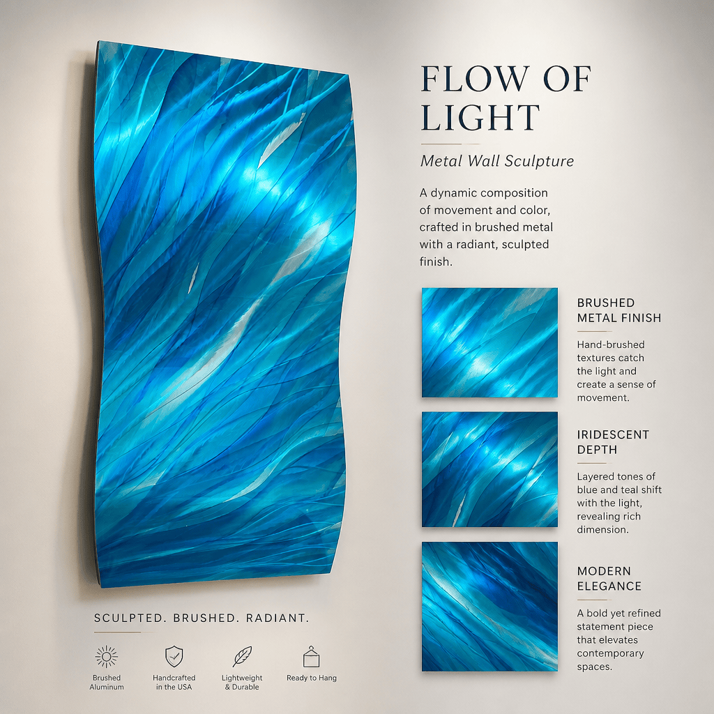 Luminous Current - Metal Wall Art 12"x23"