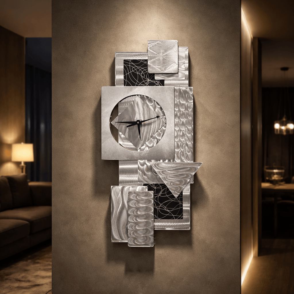 Silent Geometry - Metal Wall Clock 12 Silent Geometry - Metal Wall Clock 12