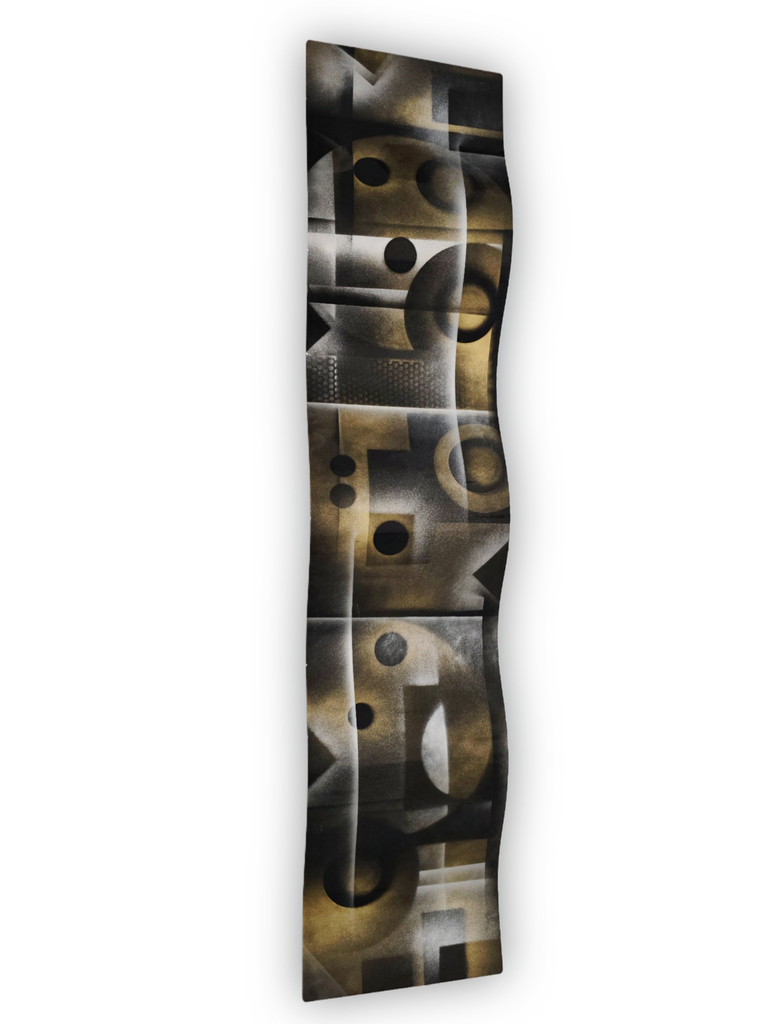 Geometric Shadows - Metal Wave Art 10"x46"