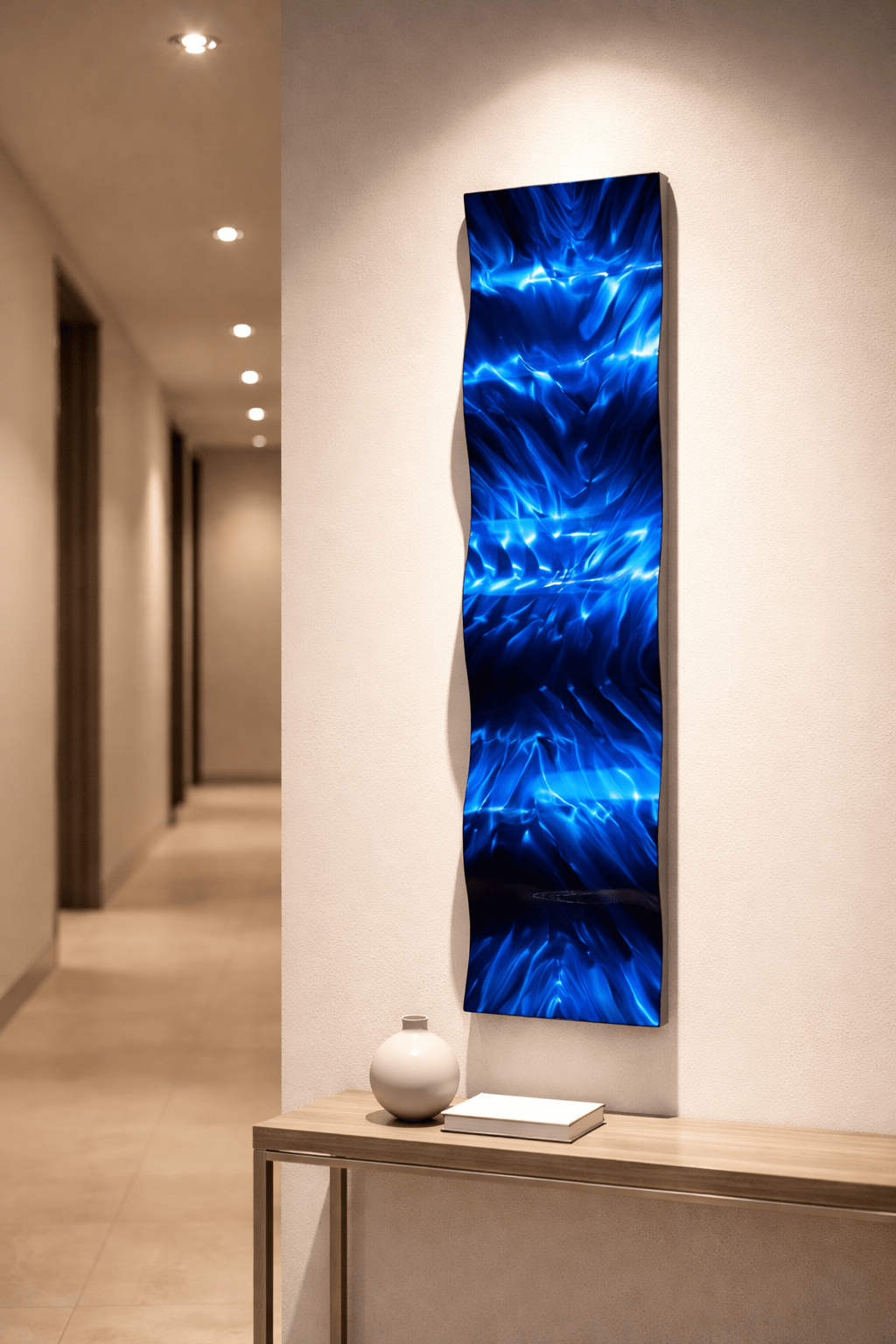 Electric Depths - Metal Wave Art 10"x46"