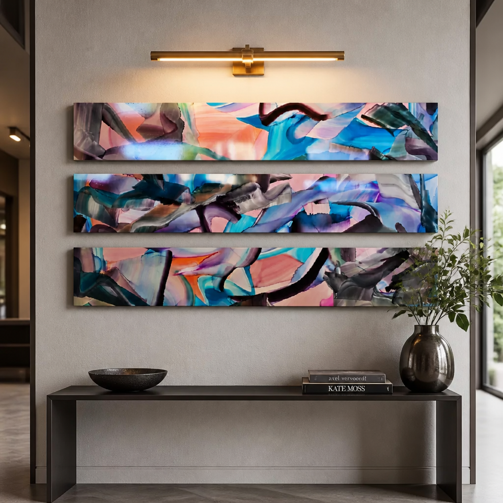 The Fracture - 3-Panel Metal Wall Art 8"x48" (each)