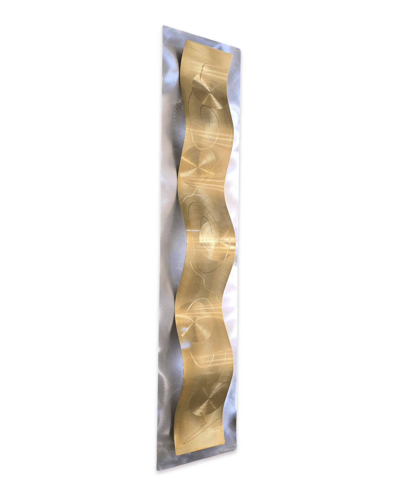 Golden Orbit - Metal Wave Wall Art 10"x46"