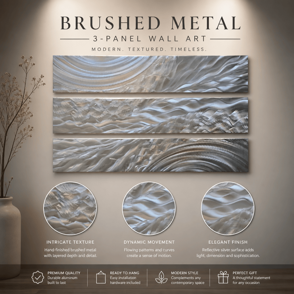The Fracture - 3-Panel Metal Wall Art 8"x48" (each)