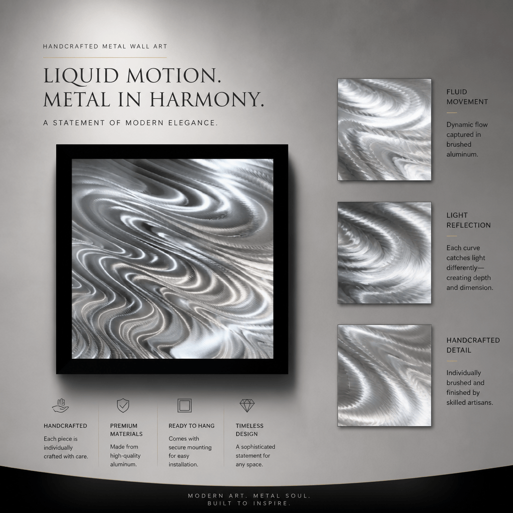 (Liquid Currents) - Metal Wall Art 24"x24"