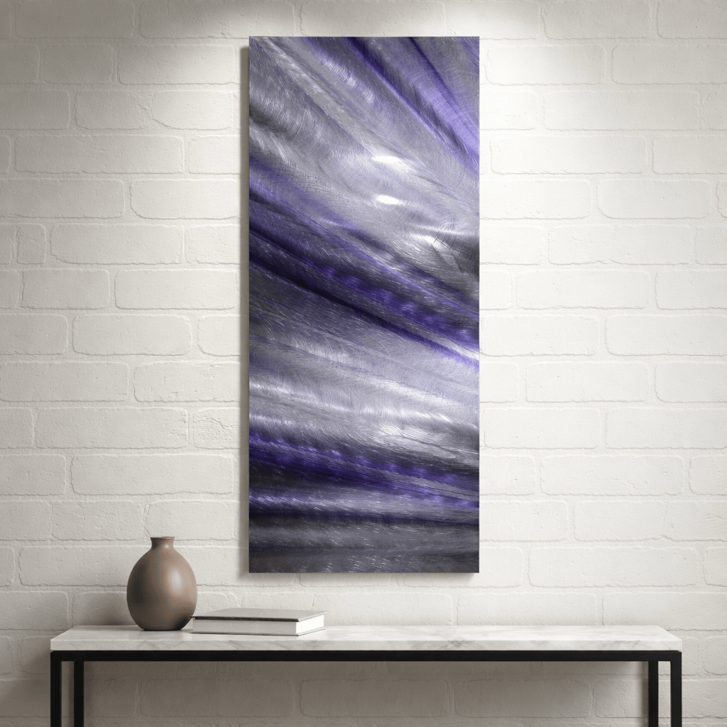 Amethyst Storm - Metal Wave Wall Art 9"x23"   (w106)