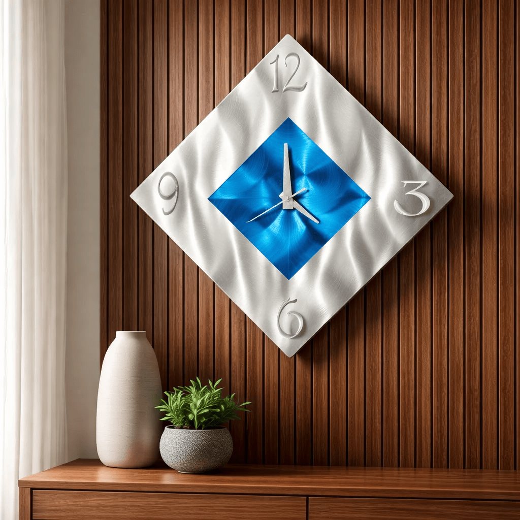 Azure Compass - Metal Wall Clock 12"x12"