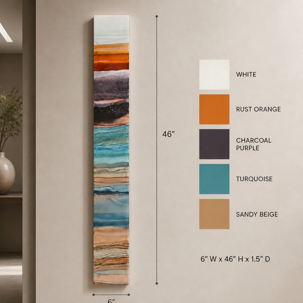 "The Strata In Motion"- Metal Wall Art 6"x48"