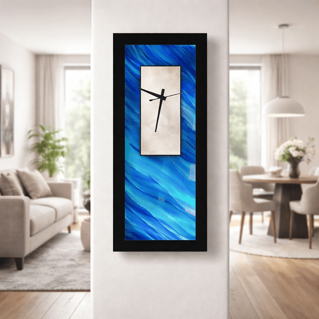 Infinate Grace - Blue Metal Wall Clock 12"x28"